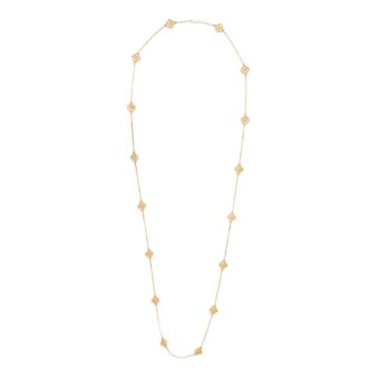 Van Cleef & Arpels Sweet Alhambra 16 Motif Long Necklace Rose Gold