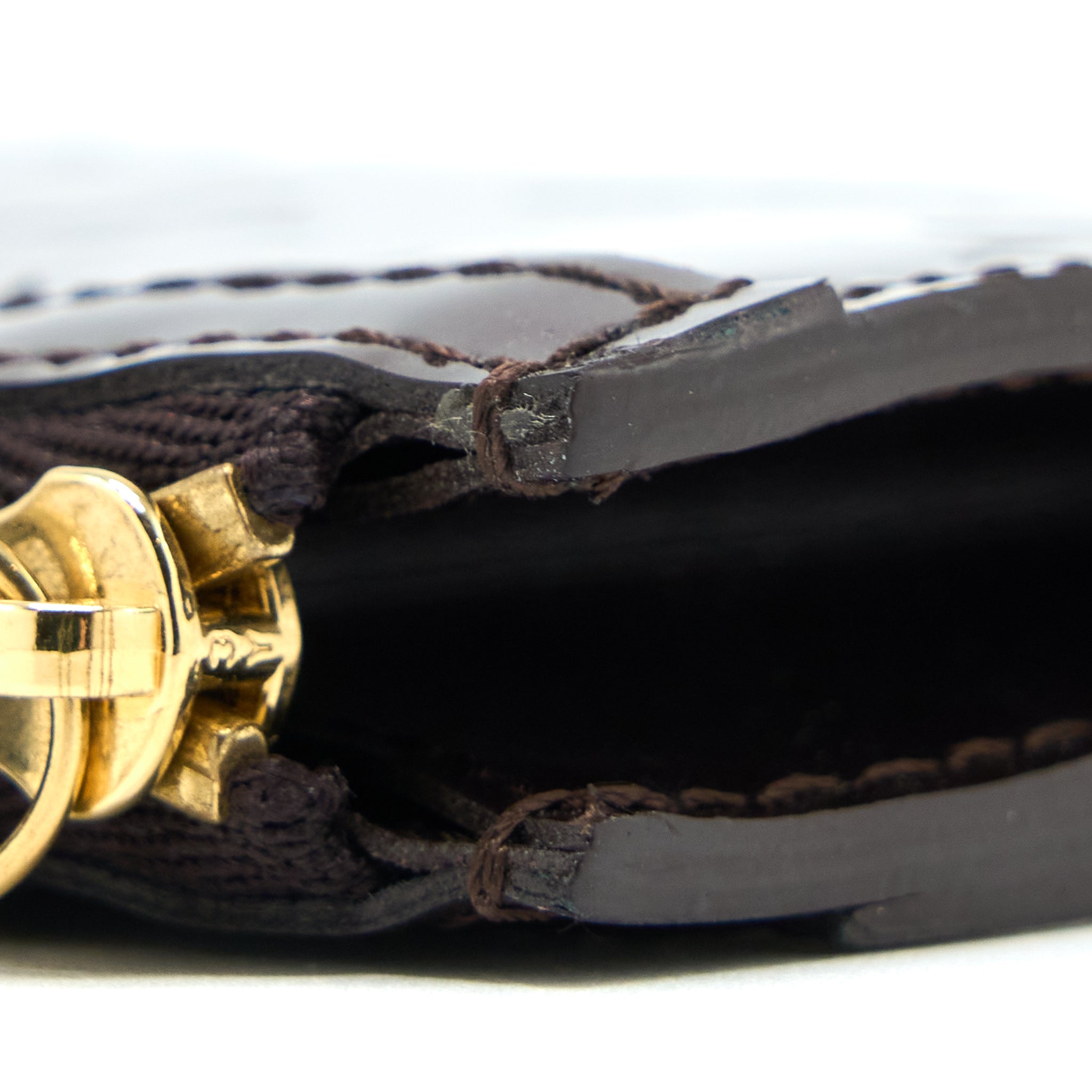 Louis Vuitton Zippy Pouch with Key Chain Patent Dark Red GHW - Image 5