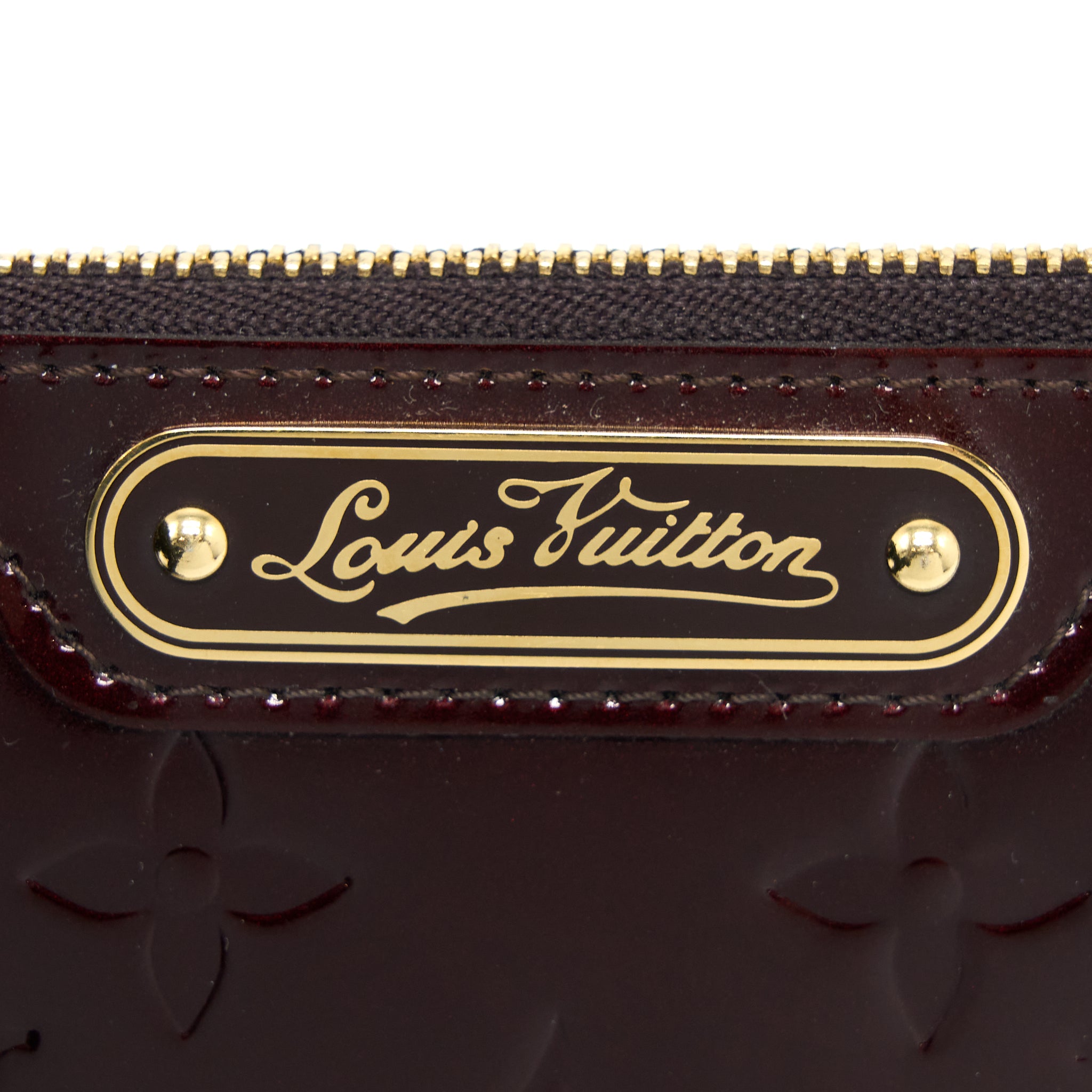 Louis Vuitton Zippy Pouch with Key Chain Patent Dark Red GHW - Image 4