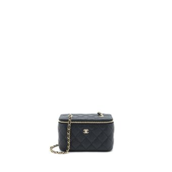 Chanel Long Vanity Case Caviar Black LGHW (Microchip)