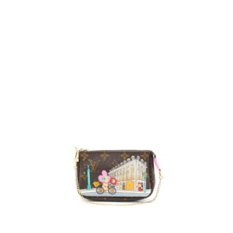 Louis Vuitton 2022 Christmas Limited Mini Pochette Accessories Monogram Canvas Paris Boutique GHW