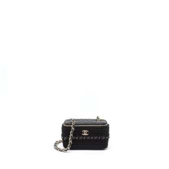 Chanel Long Vanity with Giant Chain Tweed/Lambskin Black LGHW