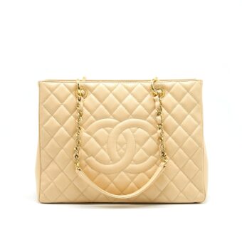 CHANEL CAVIAR GRAND SHOPPING TOTE GST BEIGE