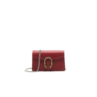 Gucci Dionysus Leather Super Mini Bag Red