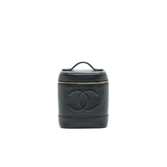 Chanel Vintage Vanity Case Caviar Black GHW