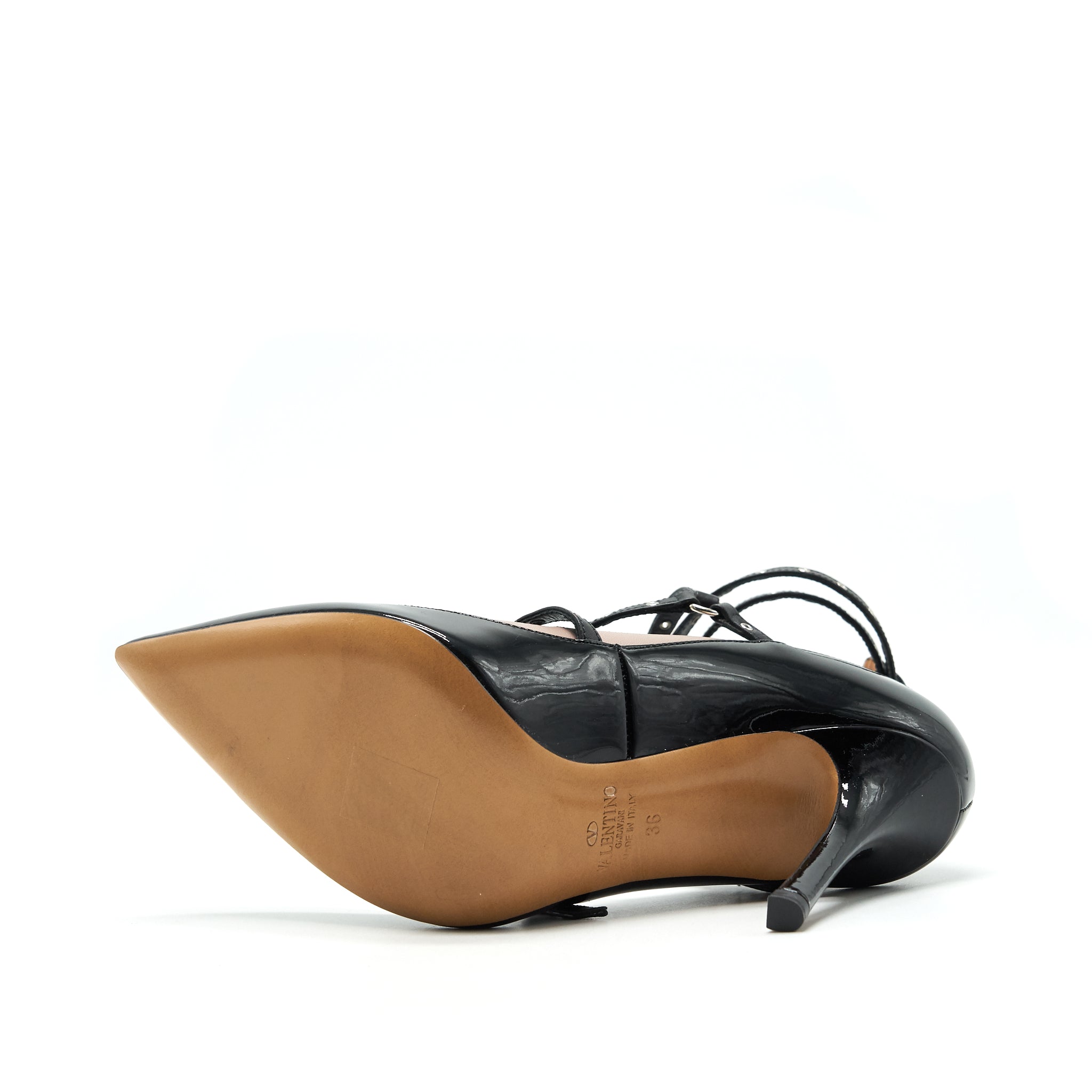 Valentino Size 36 Love Latch Heels Black - Image 6