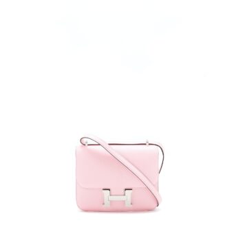 Hermes Mini Constance Chevron Mysore 3Q Rose Sakura SHW Stamp Z