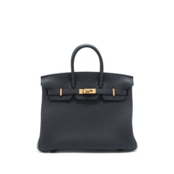 Hermes Birkin 25 Togo Black RGHW Stamp Z