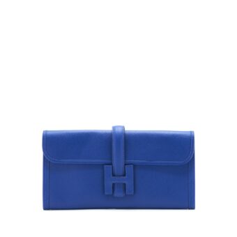Hermes Jige Clutch Epsom Blue Electric Stamp Square R