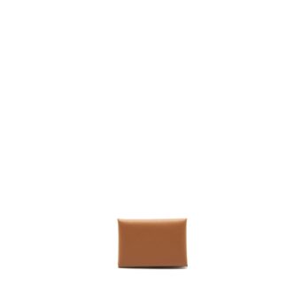 Hermes Calvi Duo Card Holder Epsom Gold SHW Stamp Z