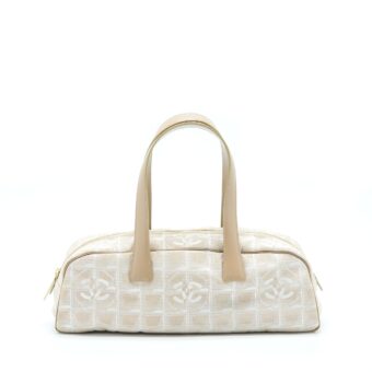 Chanel Vintage Travel Line Bowler Bag Canvas And Leather LGHW
