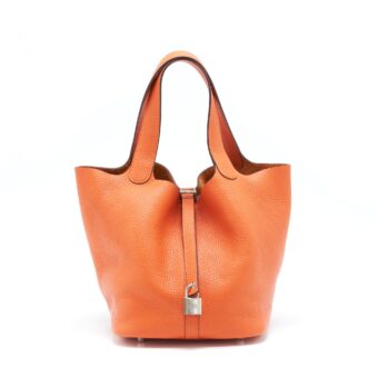 Hermes Picotin 22 Clemence Orange SHW Stamp X