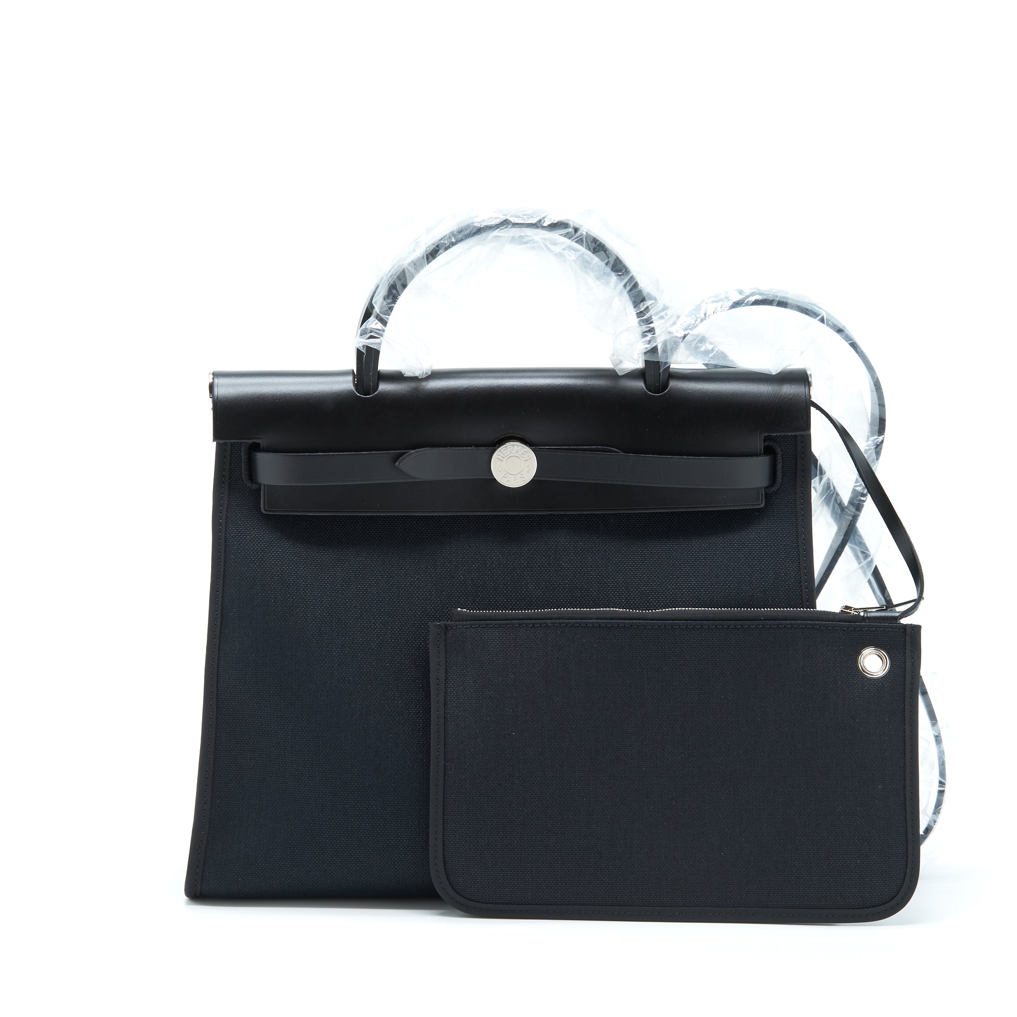 Hermes Herbag Zip 31 Bag Black SHW Stamp D