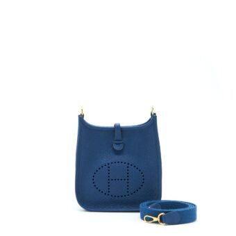 Hermes Mini Evelyne Clemence Deep Blue GHW Stamp Y