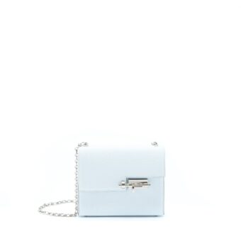 Hermes Mini Verrou Bag Chèvre Mysore T0 Bleu Brume SHW Stamp Z