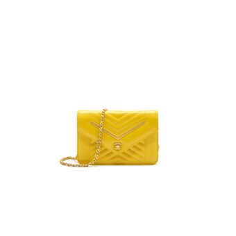 Chanel Seasonal Wallet On Chain Yellow