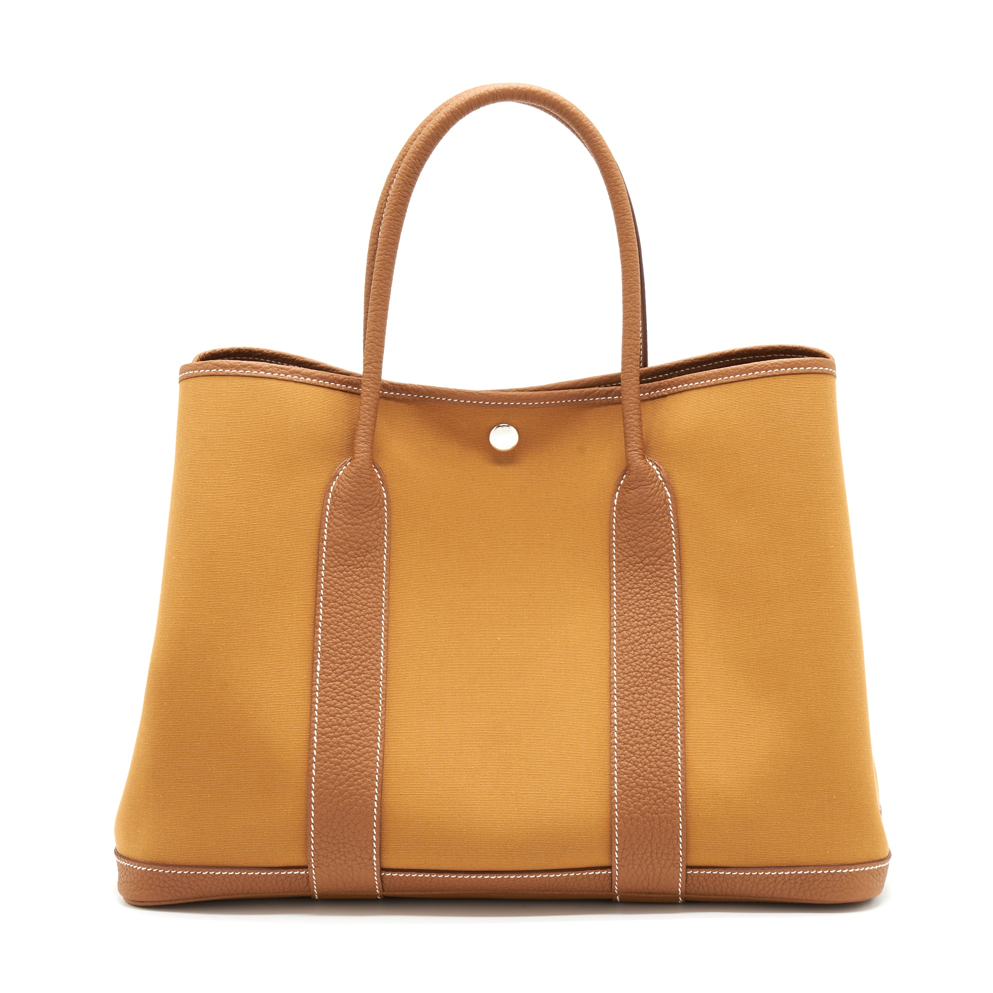 Hermes Garden Party 36 Officer Bicolour Dune-Magnolia/Gold SHW Stamp Z