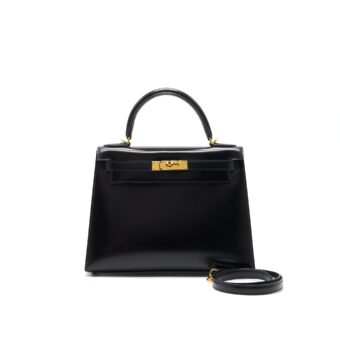 Hermes kelly 28 Box Leather Black GHW