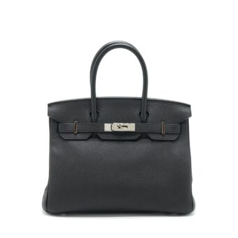 Hermes Birkin 30 Togo Black SHW Stamp Square R