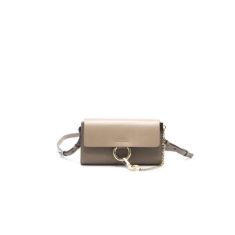 Chloe Faye Mini Leather and Suede Crossbody Bag