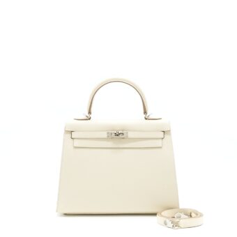 Hermes Kelly 25 Sellier Epsom Craie SHW Stamp Z