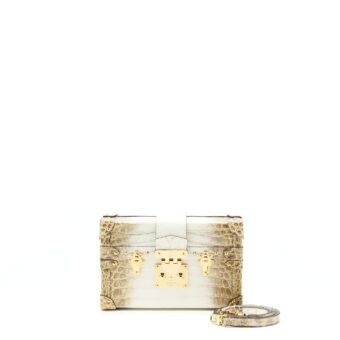 Louis Vuitton Petite Malle Niloticus Crocodile White GHW