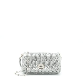 Miu Miu Iconic Crystal Cloque Nappa Silver SHW