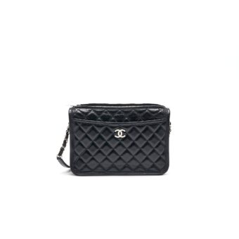 Chanel 18B Calfskin Camera Case Black SHW