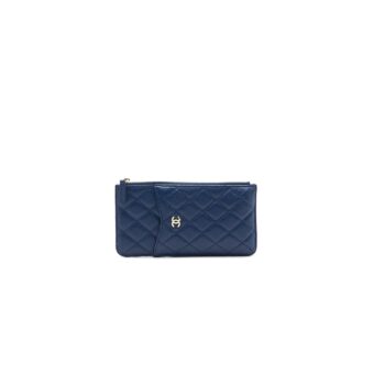 CHANEL PHONE POUCH CAVIAR NAVY BLUE