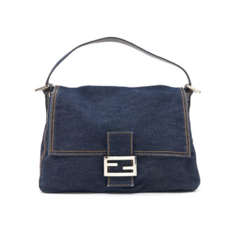 FENDI Denim Mamma Baguette Shoulder Bag