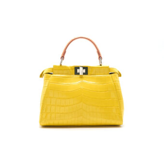Fendi Yellow Crocodile Peekaboo Iconic Mini