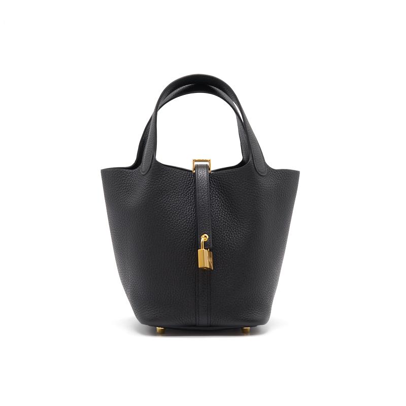 HERMES PICOTIN LOCK 18 BLACK GHW STAMP Z