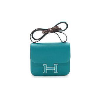 Hermès Mini Constance 18 7F Blue Paon & 1K Menthe with Enamel Hardware
