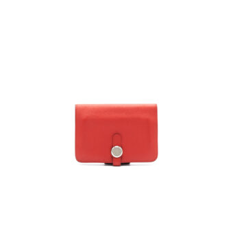 Hermes Dogon Compact Wallet Swift SHW Red
