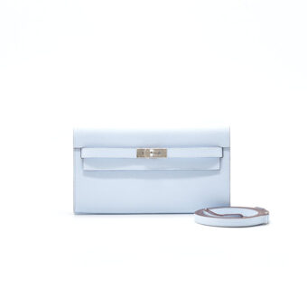 Hermes Classique Kelly To Go Wallet T0 Blue Brume with SHW year 2020