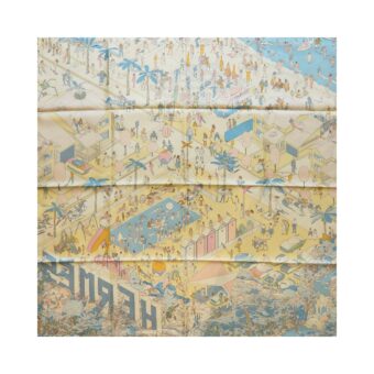 Hermes 90cm Silk Scarf On The Beach Multicolour