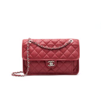Chanel Cavier Flap Bag Red SHW