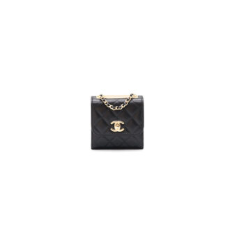 Chanel Lambskin Quilted Mini Trendy CC Chain Wallet Black