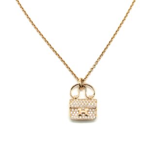 Hermes Constance Amulette Necklace Rosegold