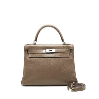 Hermes Kelly 28 Etoupe SHW Clemence Leather