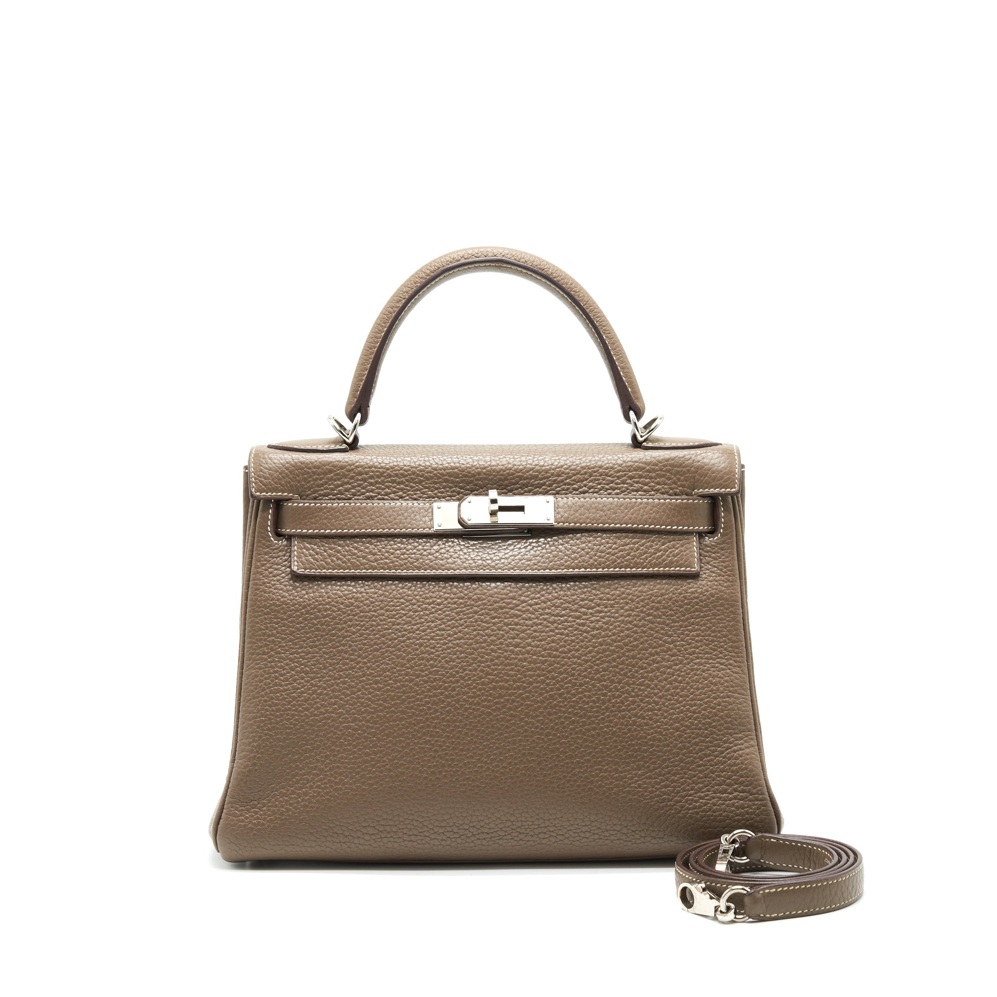 Hermes Kelly 28 Etoupe SHW Clemence Leather