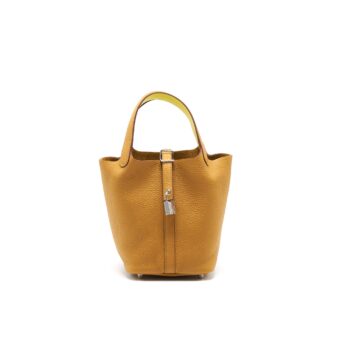 Hermes Picotin Lock 18 Bag Sesame/Lime SHW