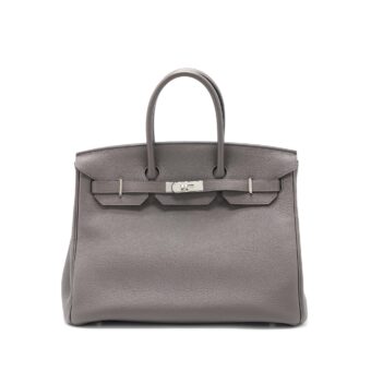 Hermes Birkin 35 Togo 8F Gris Etain SHW Stamp X