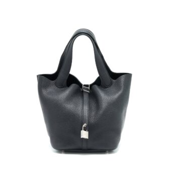 Hermes Picotin 22 Black SHW Stamp C