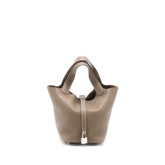 Hermes Picotin 18 Lock Bag Clemence Etoupe SHW Stamp A