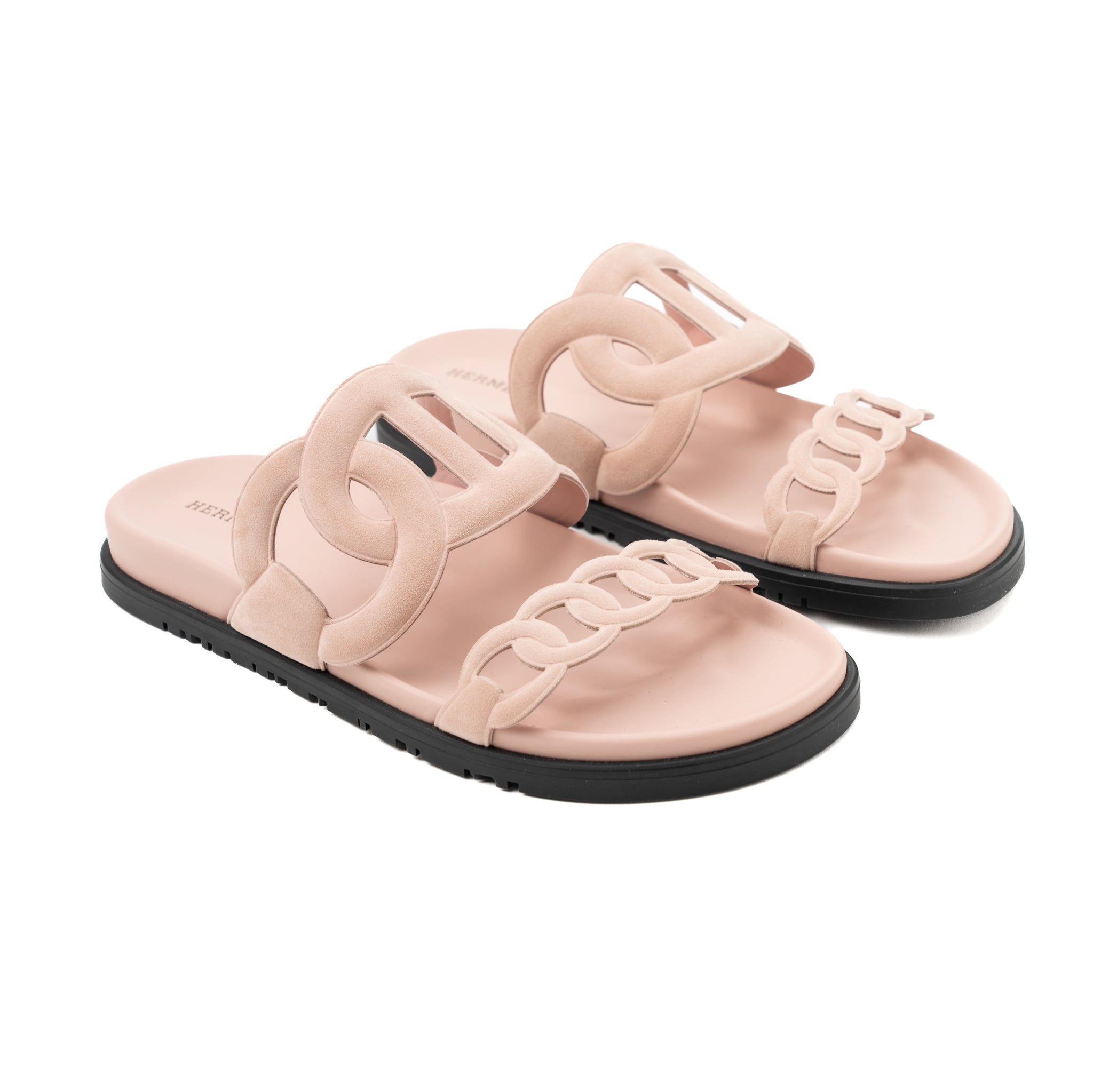 Hermes Size 38 Femme Extra Chevre Velours Rose Opaline