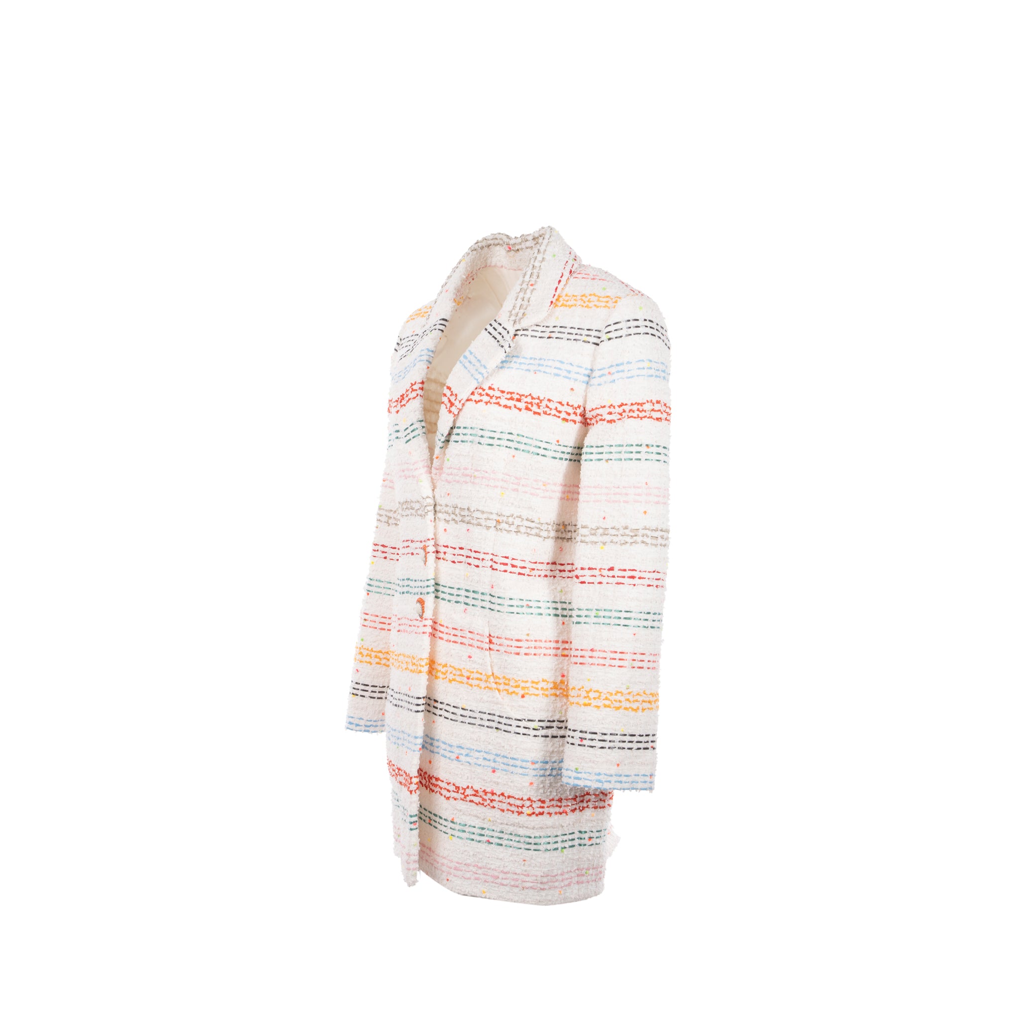 Chanel size 36 tweed jacket Cotton/polyamide/wool White/Multicolour - Image 2