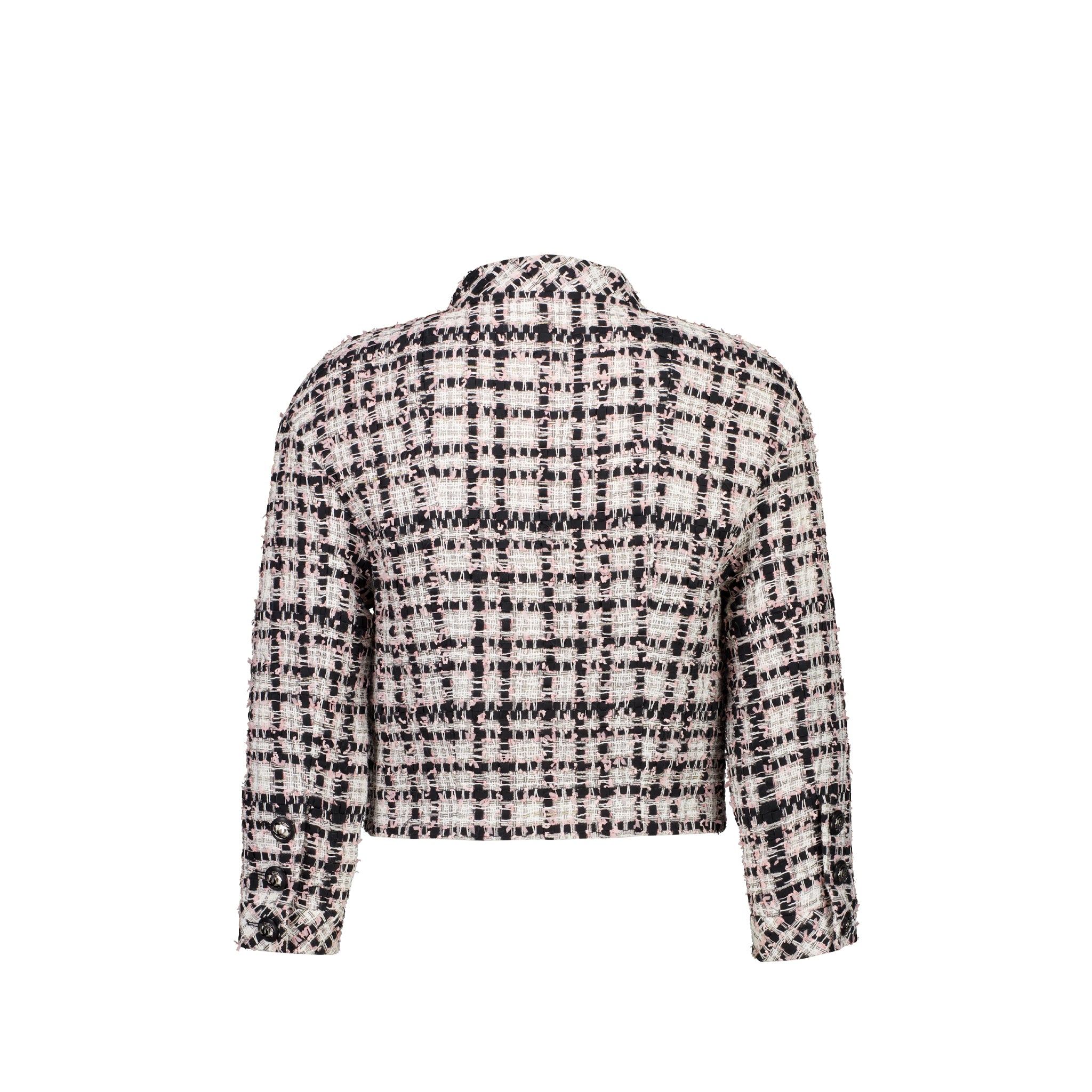 Chanel 20P Size 34 Jacket Tweed Black/White/Ecru/Pink - Image 2