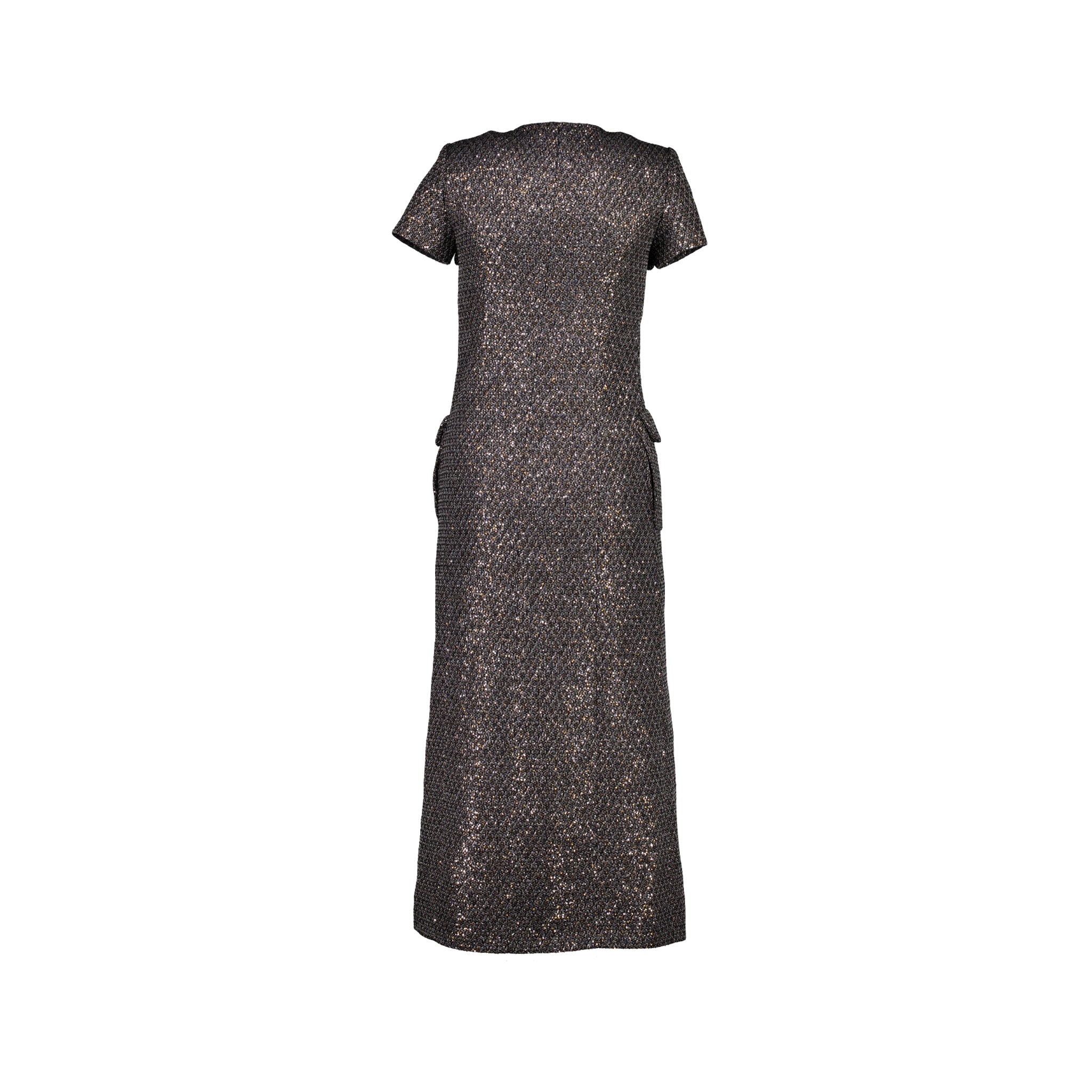 Chanel Size 34 21A Tweed Dress Polyester/Polyamide Black/Silver - Image 3