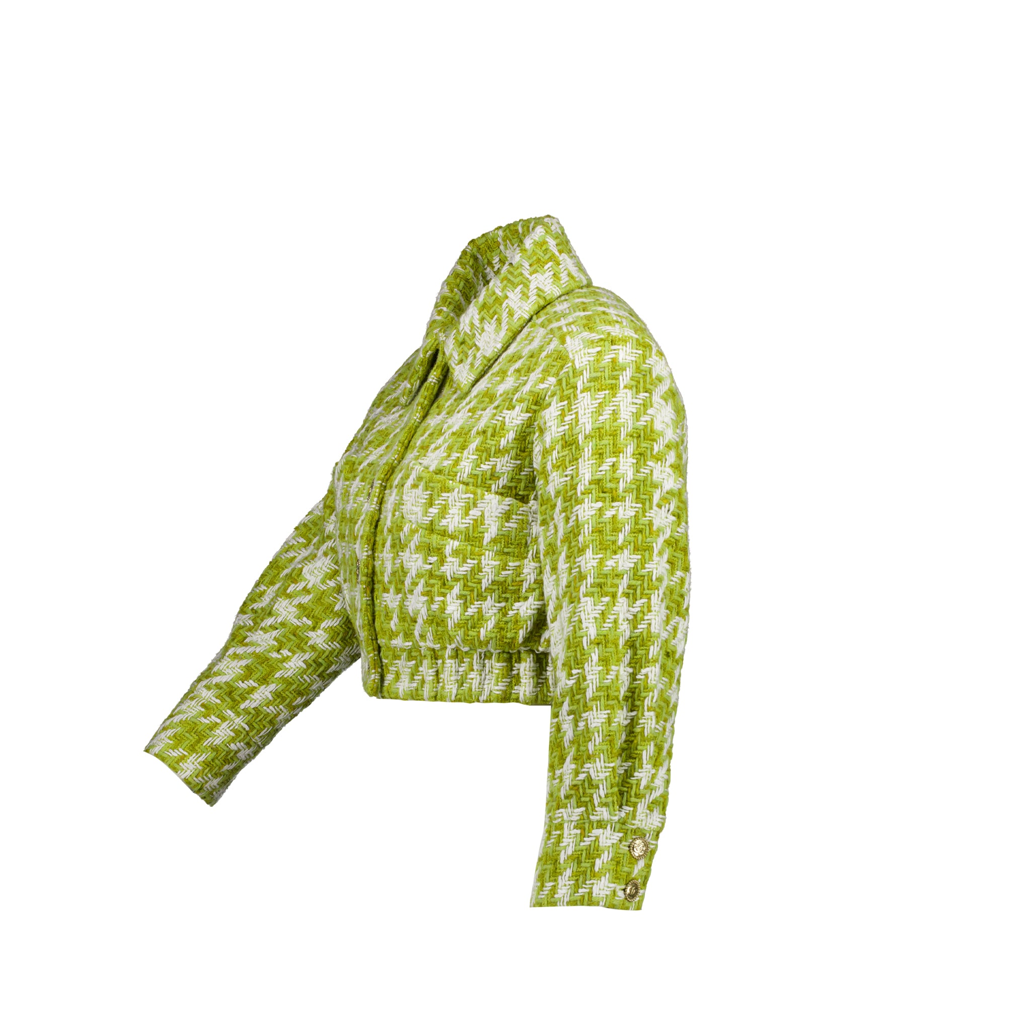 Chanel 22B Size 34 Jacket Wool/Silk Green/Ecru - Image 3